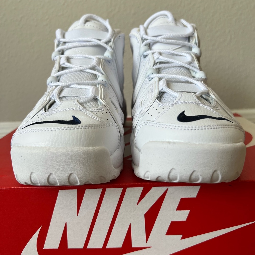 Nike Air More Uptempo White Midnight Navy Grade School GS - Picture 3 of 12